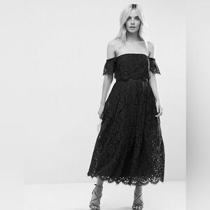 Asos lace off shoulder midi dress